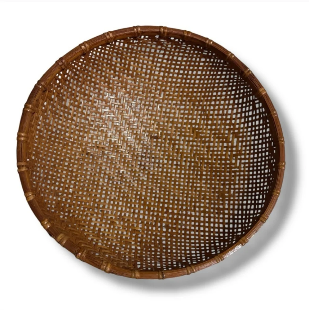 VINTAGE Split Bamboo Winnowing Basket 14” DiameterVINTAGE